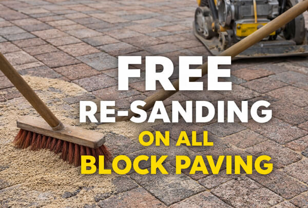 Free re-sanding with block paving patio cleaning in Milton Keynes