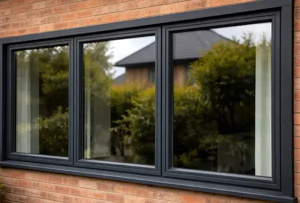 Aluminium window frames after painting in Milton Keynes