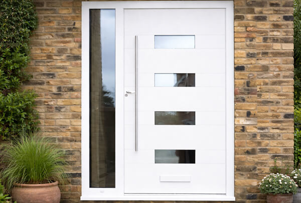 Aluminium front door before painting in Milton Keynes