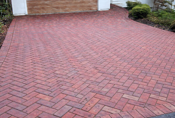 Brick driveway after cleaning in Milton Keynes