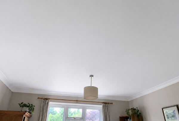 Ceiling in Luton after painting with a brighter cleaner finish