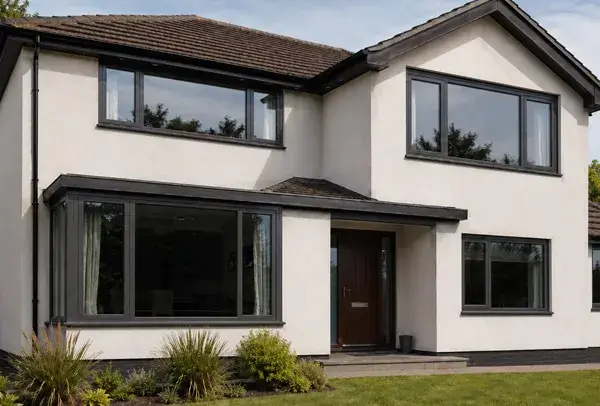 Composite window frame in Luton after painting with a coordinated exterior finish