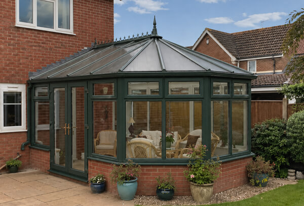 Conservatory in Luton after a frame colour change with a cleaner modern appearance