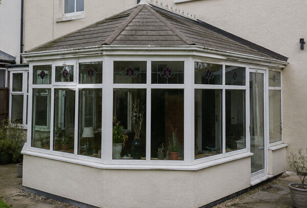 Conservatory frames before being updated to suit the house