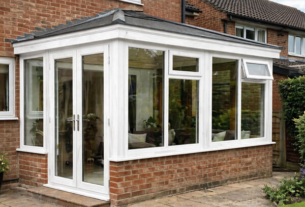 Conservatory frames in Northampton after painting, with a neater coordinated appearance