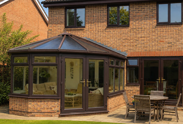 A conservatory after the frames were given a fresh new colour