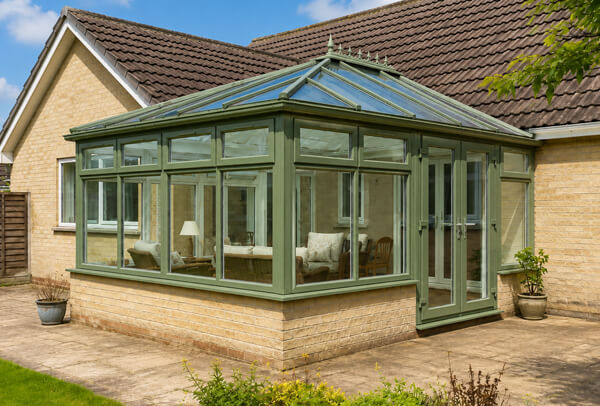 Conservatory after the frames were carefully painted