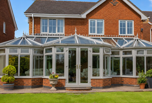 uPVC conservatory frames after a new colour was applied