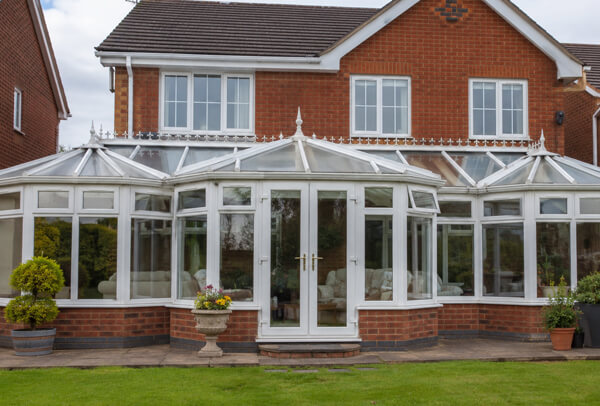 uPVC conservatory frames before a colour change