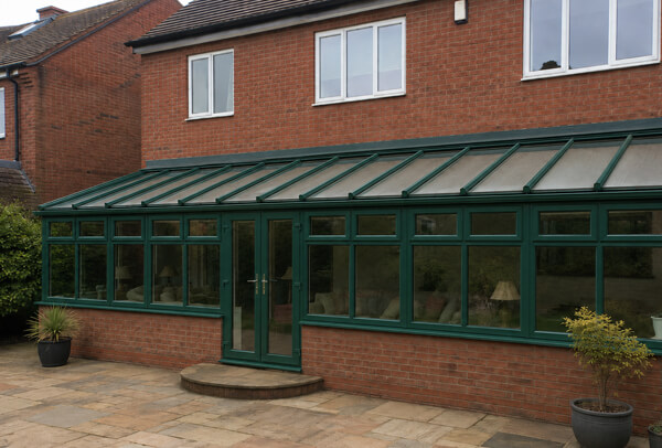 The conservatory after the existing frames were given a cleaner finish