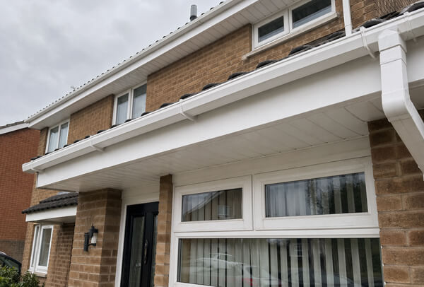 Fascias, soffits and gutters in Northampton after washing, looking cleaner and brighter