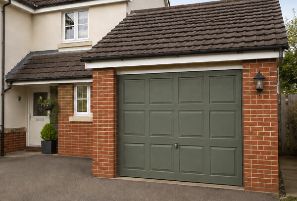 Garage door after a colour change, showing a smarter finish