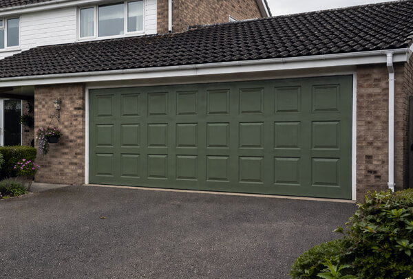The same garage door after a fresh new finish