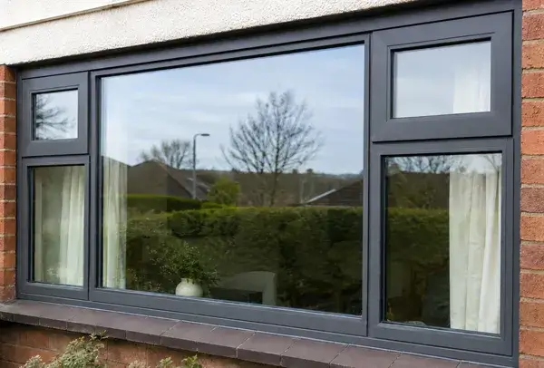 Aluminium window frame after being sprayed in a fresh finish