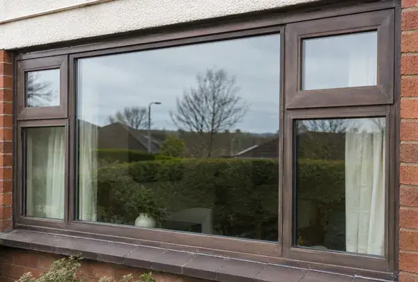 Older aluminium window frame before spraying