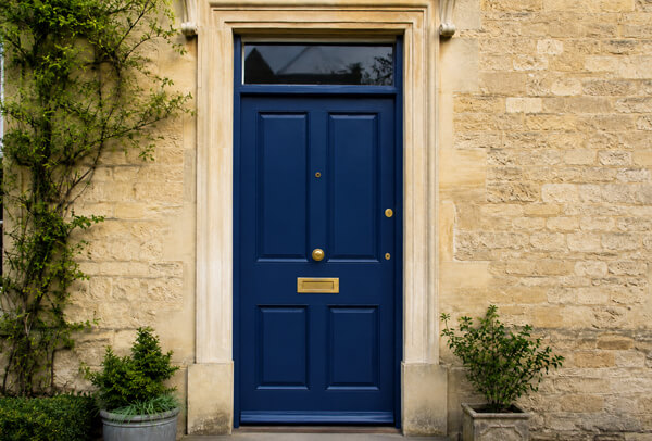 Front door in Oxford after painting, with a clean and welcoming finish