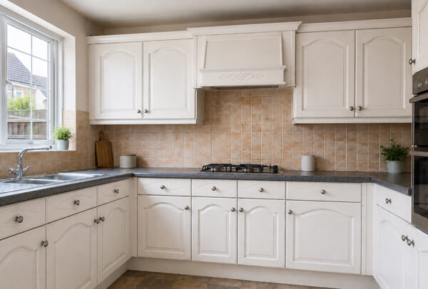 Painted kitchen cabinet project in Luton after work with a colour that suits the room
