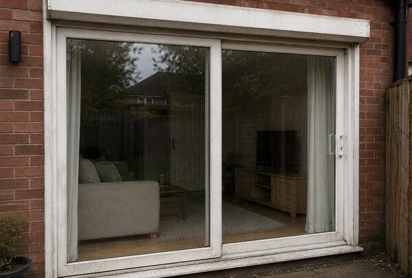 Window frames before exterior colour coordination in Hatfield