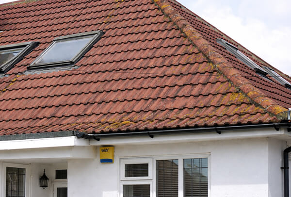 Roof before cleaning transformation in Milton Keynes