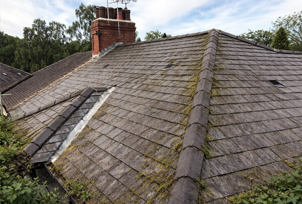 Roof before cleaning in Milton Keynes