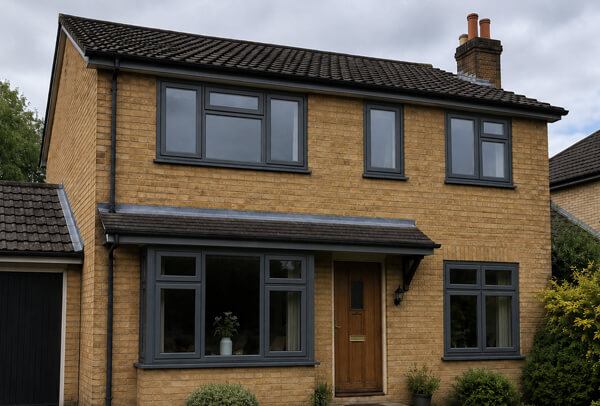 Mixed window frame styles after painting in Bicester
