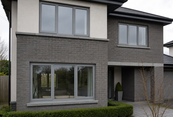 Aluminium window frames before spraying in Kettering