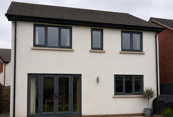 Several exterior window frames after repainting in Bicester
