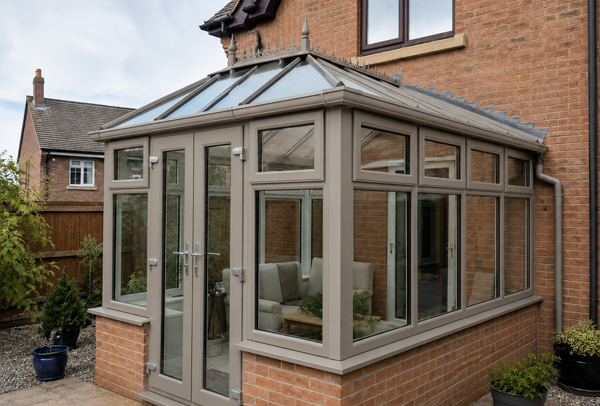 Conservatory after a planned frame colour update in Bicester