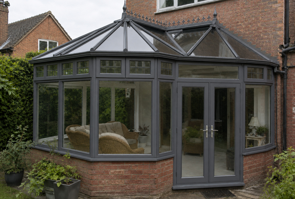Detailed conservatory frame layout after repainting in Bicester