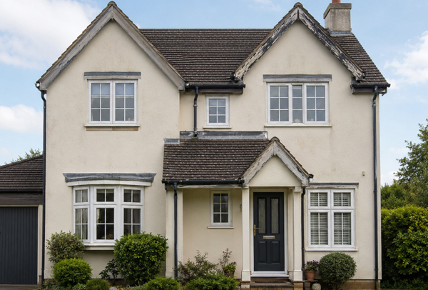 Soffits and fascias before refresh painting in Hatfield