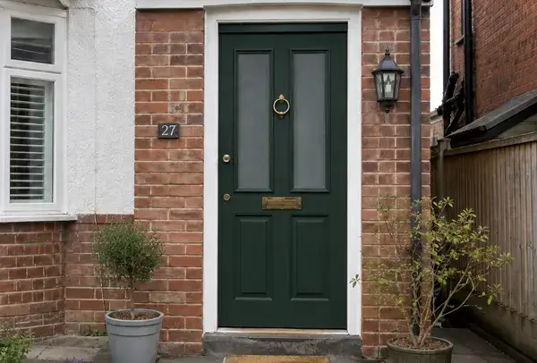 Front door after being repainted in a new colour