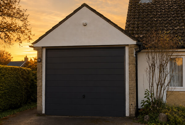 Garage door details after painting in Wellingborough