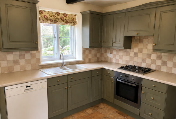Kitchen after painted cupboard refurbishment in Kettering