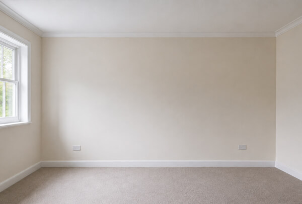 Plain room in Kettering before feature wall wallpapering
