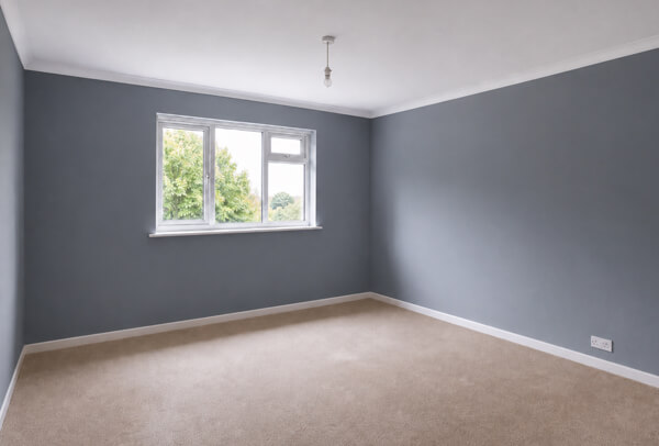 Interior room in Kettering after wall painting with a fresh modern colour