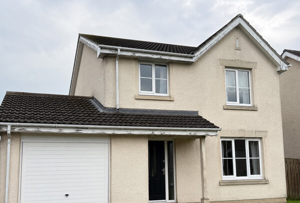 Fascia board before painting in Wellingborough with weathered trim