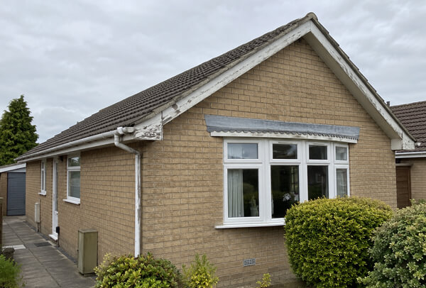 Soffit bargeboard and guttering before painting in Wellingborough